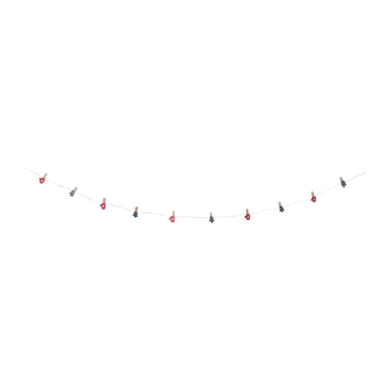 Lichtslinger met knijpers kerst - 30 cm - diverse varianten