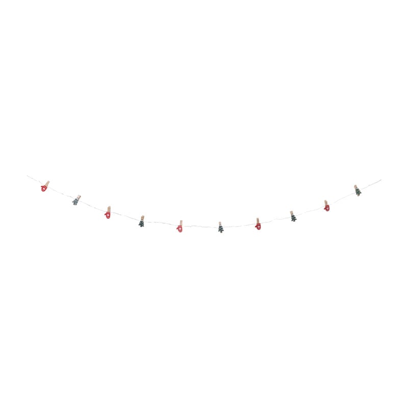 Lichtslinger met knijpers kerst - 30 cm - diverse varianten