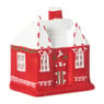 Kersthuisje LED groot - rood - 10x9x6.5 cm