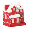 Kersthuisje LED - rood - 10.5x8.8x6.5 cm