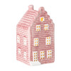 Kersthuisje - roze - 11x5.5x5.5 cm
