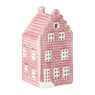 Kersthuisje - roze - 11x5.5x5.5 cm