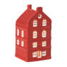Kersthuisje - rood - 11x5.5x5.5 cm