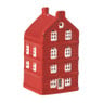 Kersthuisje - rood - 11x5.5x5.5 cm