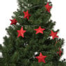 Kerst lichtslinger met sterren - rood - 1.35 meter