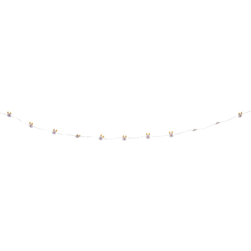 Kerst lichtslinger met rendiertjes - bruin - 1.9 meter