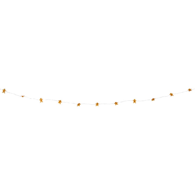 Kerst lichtslinger met gingerbread mannetjes - bruin - 1.9 meter