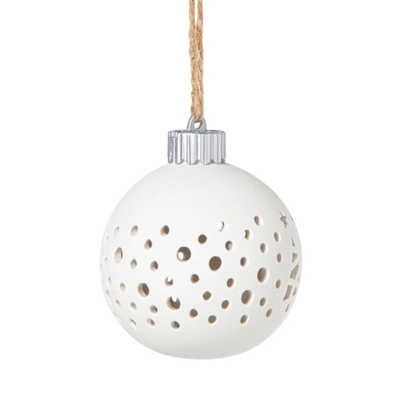 Kerstbal LED stippen - wit