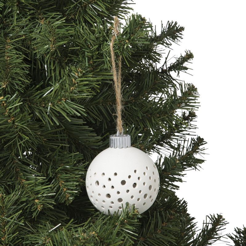 Kerstbal LED stippen - wit