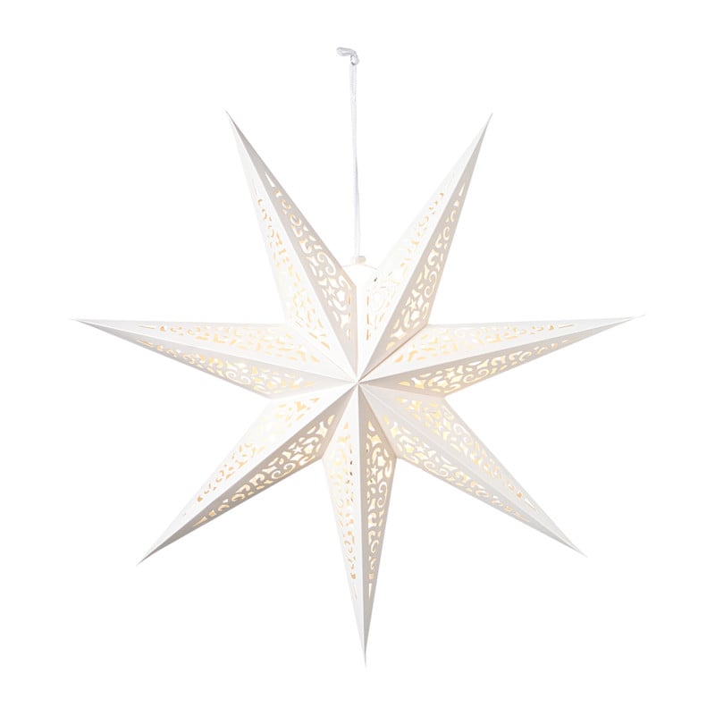 Kerstster papier - wit - 60 cm