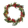 Kerstkrans met besjes - groen/rood - 30 cm