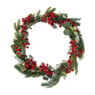 Kerstkrans met besjes - groen/rood - 30 cm