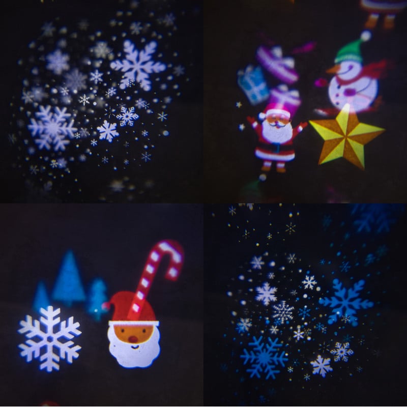 Projectielamp met kerstfiguren - 21x13x10.5 cm