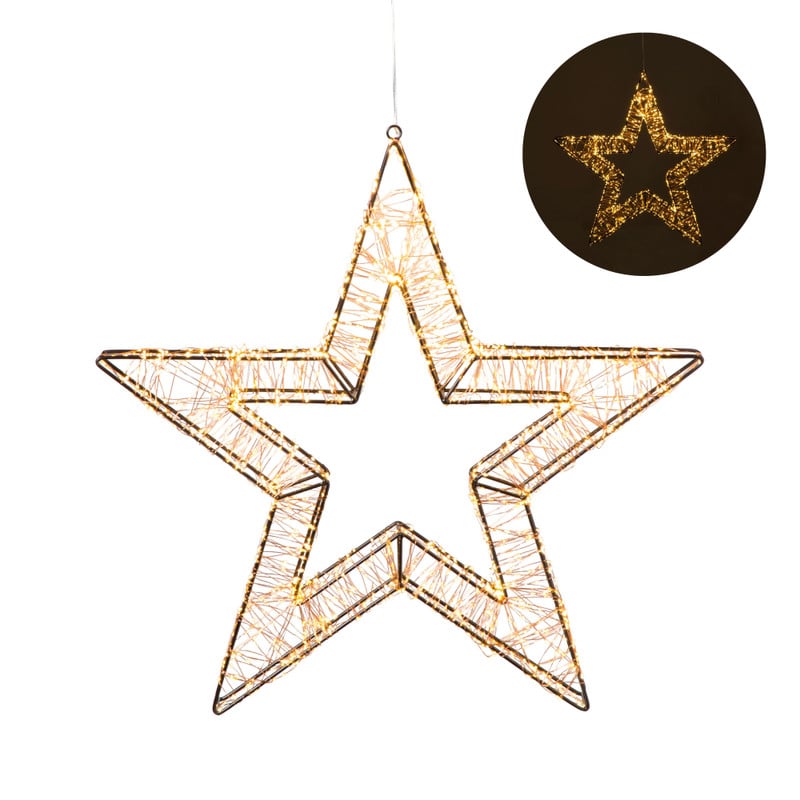 Kerstverlichting ster groot - warm wit - 58 cm