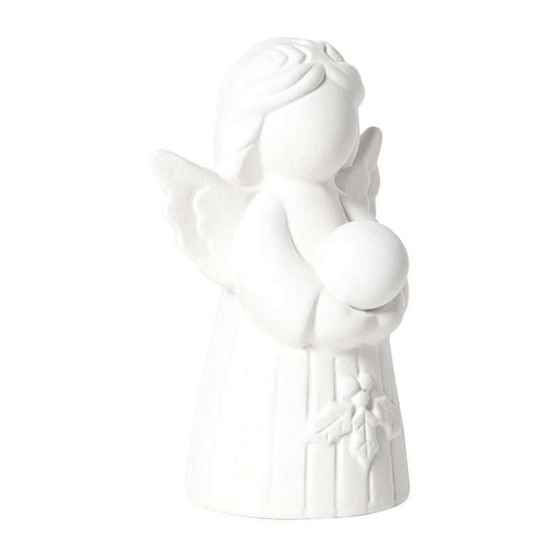 Beeldje kerstengel - wit - 10.5x6.7x5.8 cm