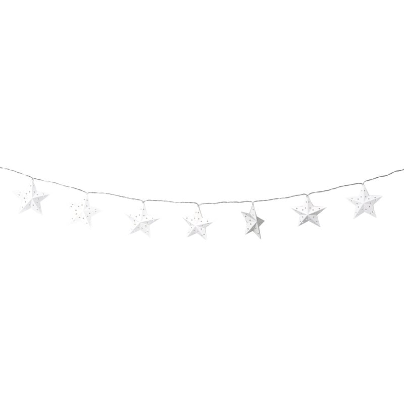 Kerst lichtslinger met sterren - wit - 1.35 meter