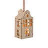 LED kersthuisje - goudkleurig - 11.3x5.8x4.3 cm