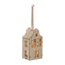 LED kersthuisje - goudkleurig - 11.3x5.8x4.3 cm