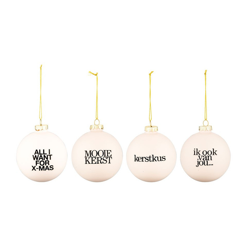 LINDA.foundation kerstbal - lief - set van 4