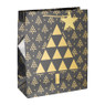 Kerst cadeautas kerstboom - zwart/goud - 26x32.5 cm 