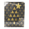 Kerst cadeautas kerstboom - zwart/goud - 26x32.5 cm 