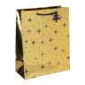 Kerst cadeautas ster - goud/zwart - 26x32.5 cm 
