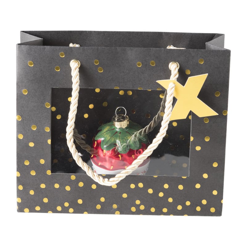 Cadeautas - zwart/goud - 18x6x15 cm