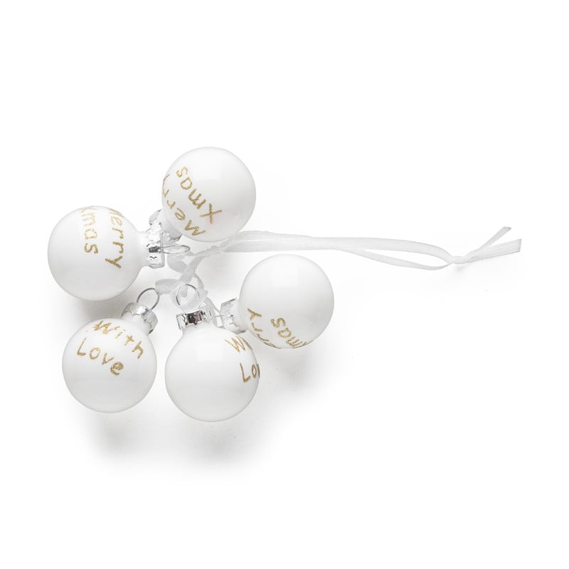 Kerstballetjes cadeauhangers - diverse soorten - 5xø2.5 cm