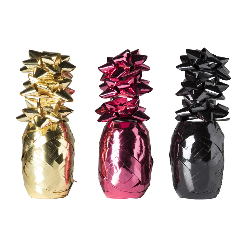 Lint en strik - rood/zwart/goud - 12 stuks