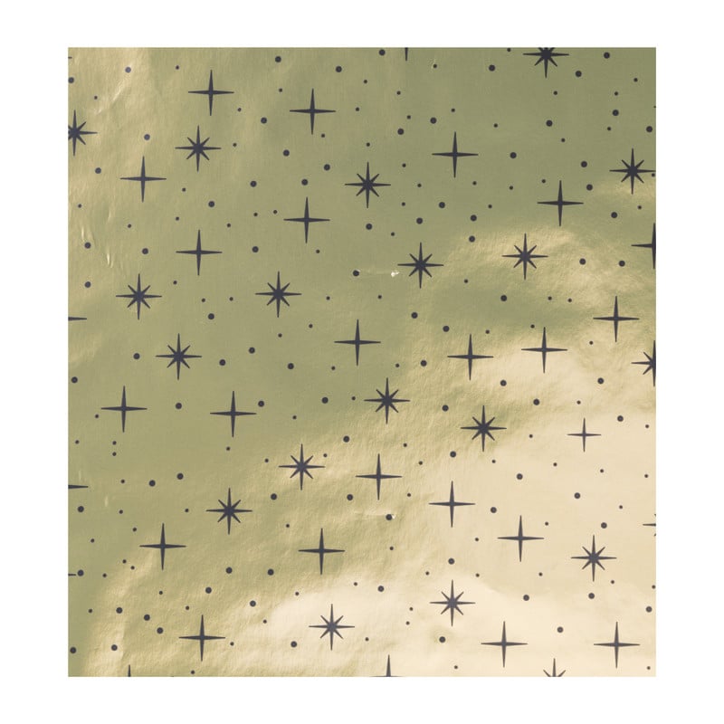 Kerst inpakpapier ster - goud - 70x200 cm