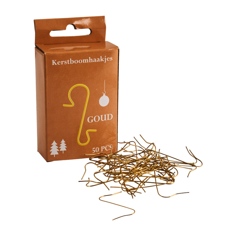 Kerstbalhaakjes - goud - metaal