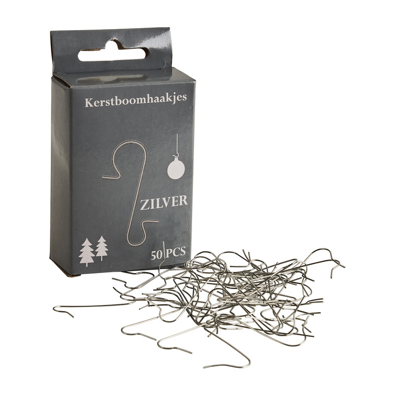 Kerstbalhaakjes - zilver - metaal