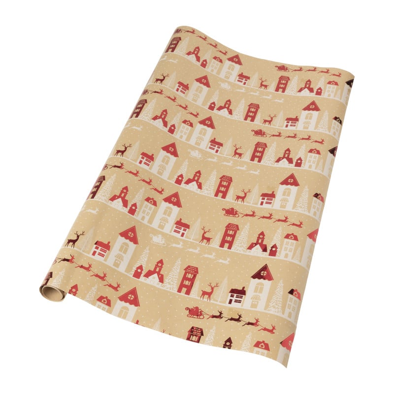 Kerst inpakpapier hotstamp - inclusief tags - 70x10.5x3.5 cm