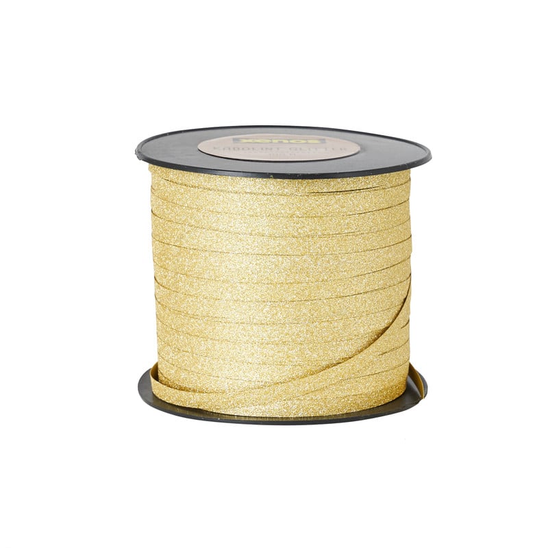Cadeaulint glitter - goud - 100 meter
