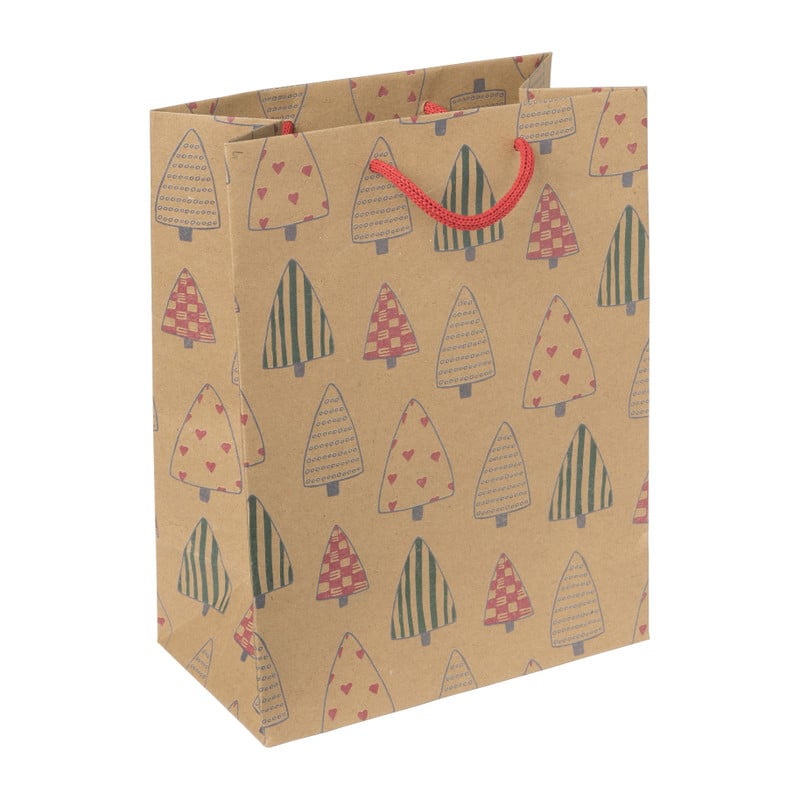 Kerst cadeautasje - kraft - 17.5x10 cm 