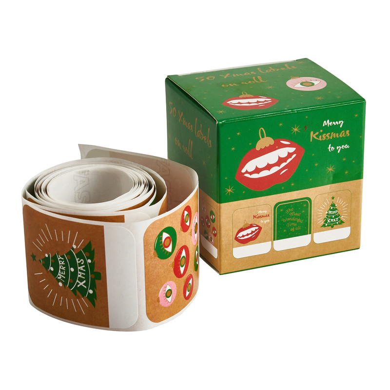 Naamstickers kerst - set van 50