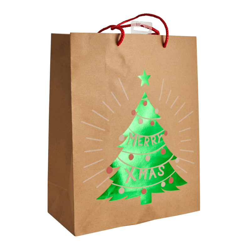 Cadeautasje - merry X-mas - 26x32 cm
