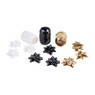 Lint en strik - zwart/wit/goud - 12 stuks