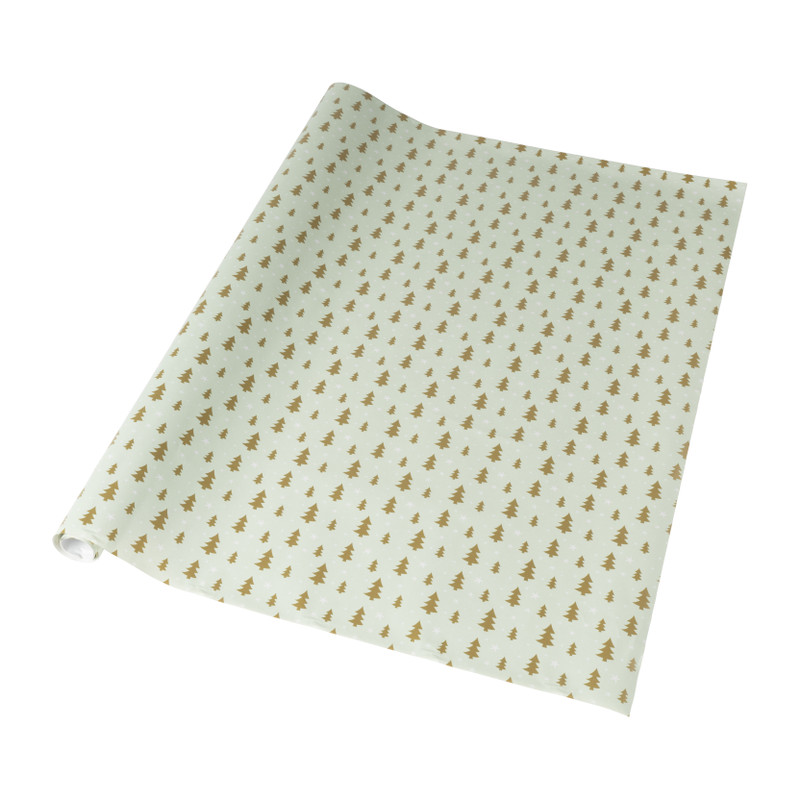 Kerst inpakpapier boompjes - multikleur - 70x200 cm
