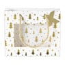 Cadeautas kerstboom - wit/goud - 18x6x15cm