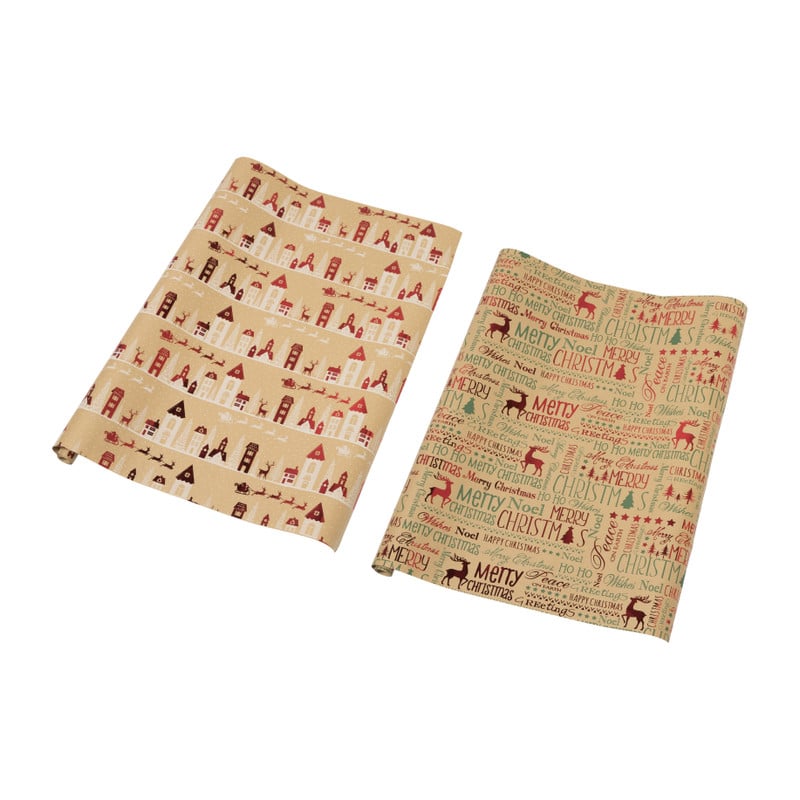 Kerstpapier hotstamp - diverse varianten - set van 2