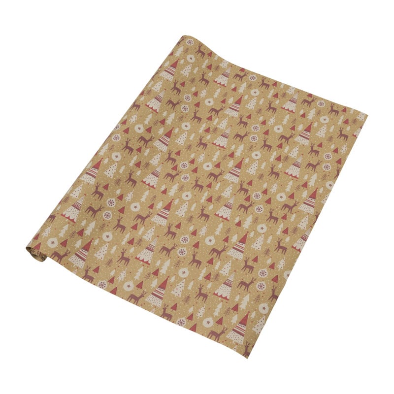 Kerstpapier kraft - diverse varianten - 200x70 cm