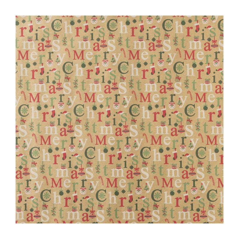 Kerstpapier kraft - diverse varianten - 200x70 cm