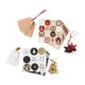 Tag en stickerset kerst - rood/bruin 