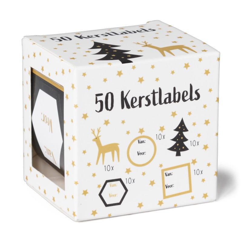 Kerst naamstickers - diverse varianten - set van 50