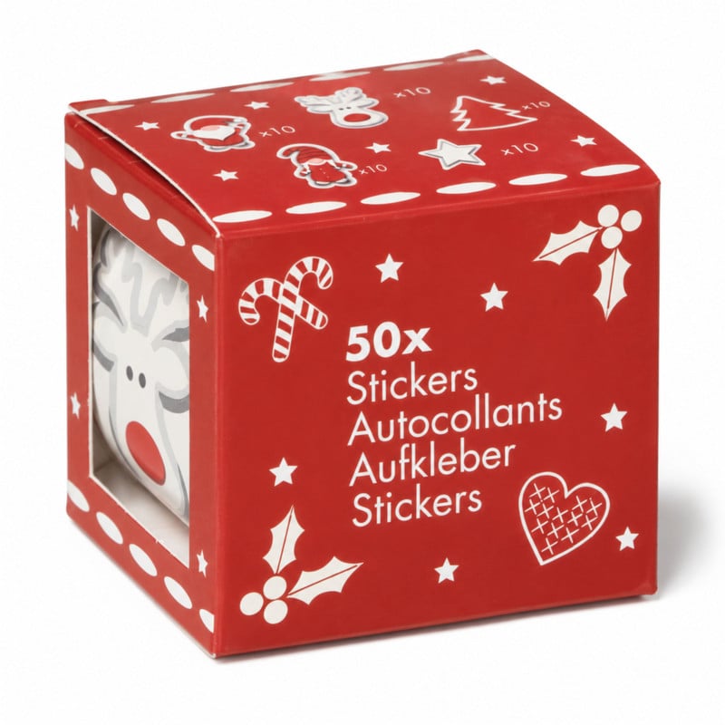 Kerst naamstickers - diverse varianten - set van 50