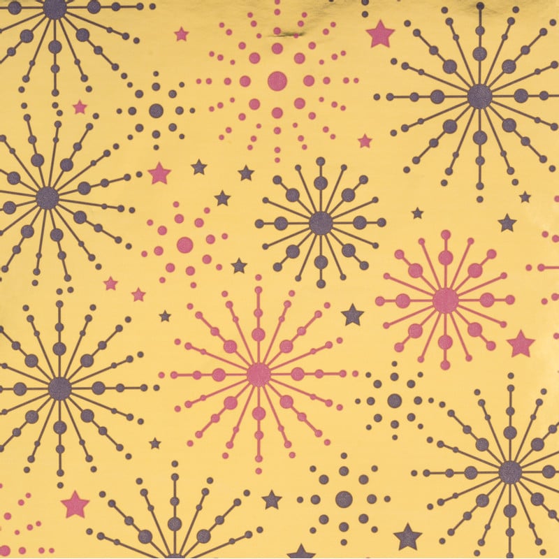 Kerst inpakpapier ster - goud - 70x200 cm