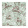 Kerst inpakpapier rendier - groen - 70x200 cm