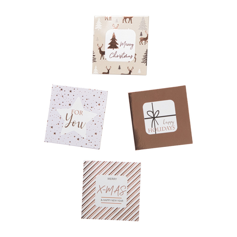 Kerstcadeau tags - roze - set van 24