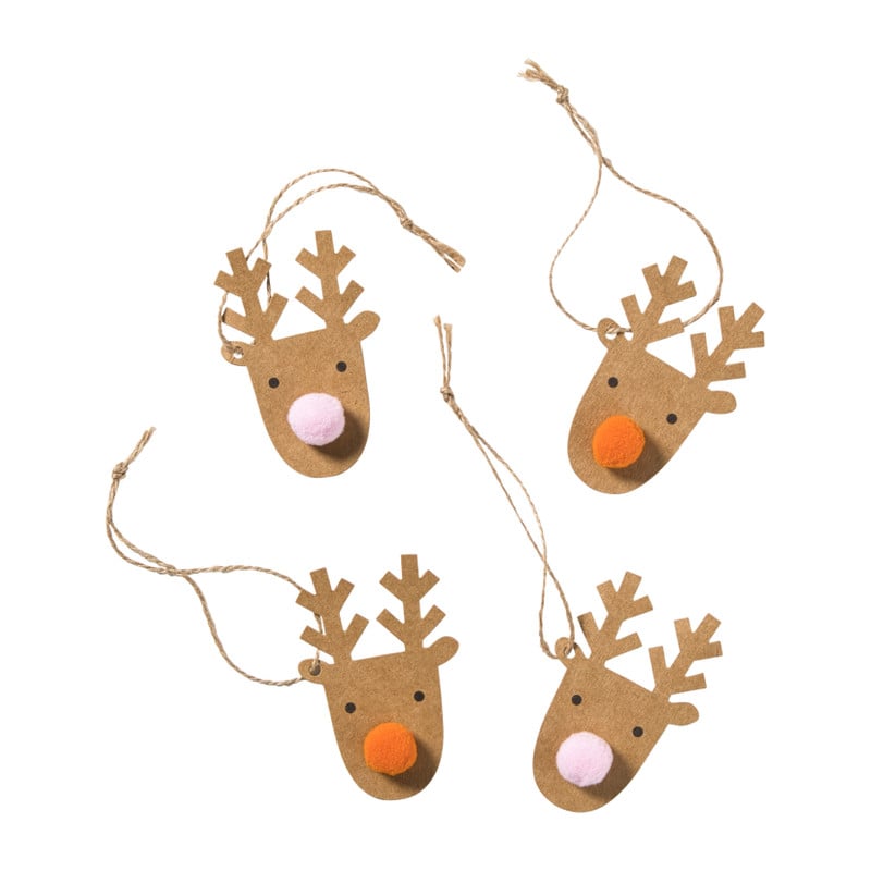Kerstcadeau tags - rendier - set van 10